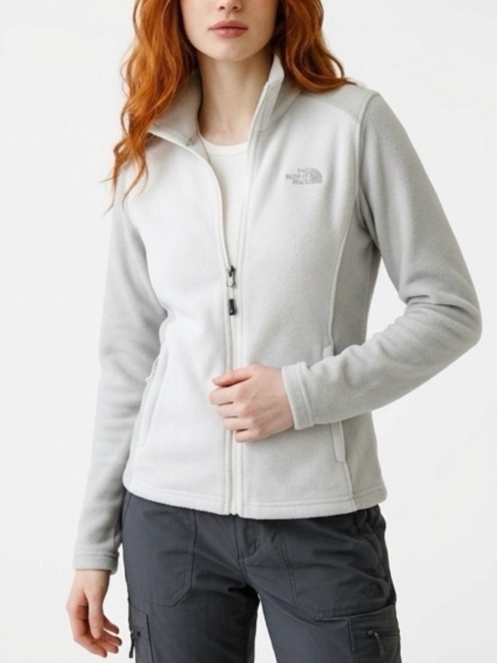 The North Face Women's Flashdry Light Gray Full-Zip Fleece Jacket